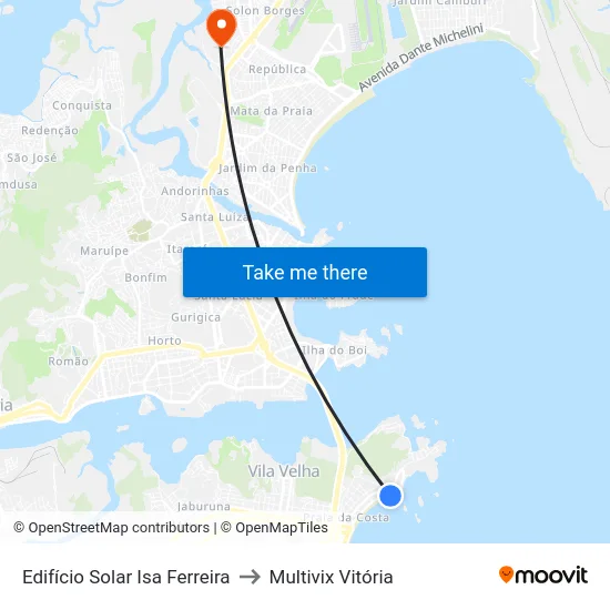 Edifício Solar Isa Ferreira to Multivix Vitória map