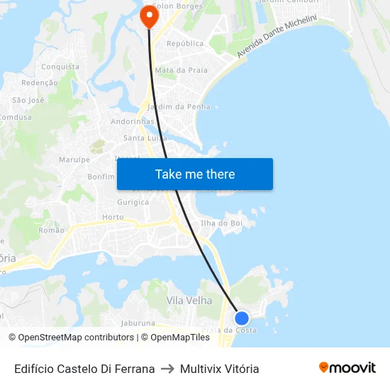 Edifício Castelo Di Ferrana to Multivix Vitória map