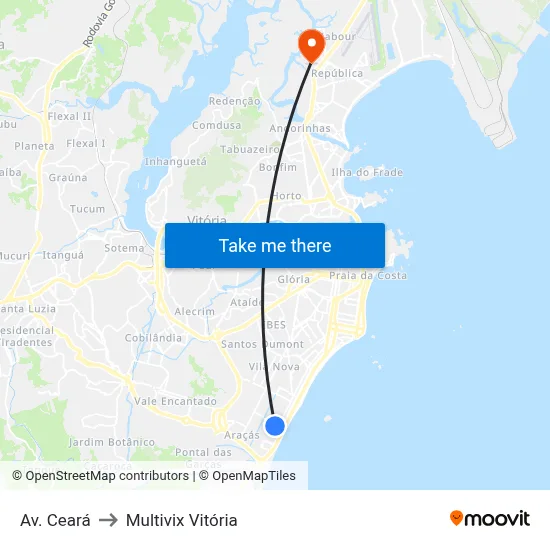 Av. Ceará to Multivix Vitória map