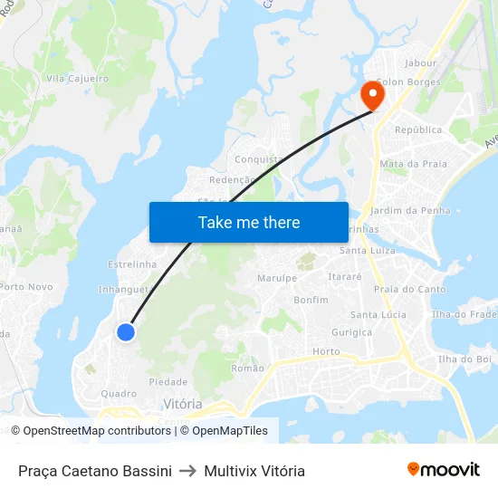 Praça Caetano Bassini to Multivix Vitória map