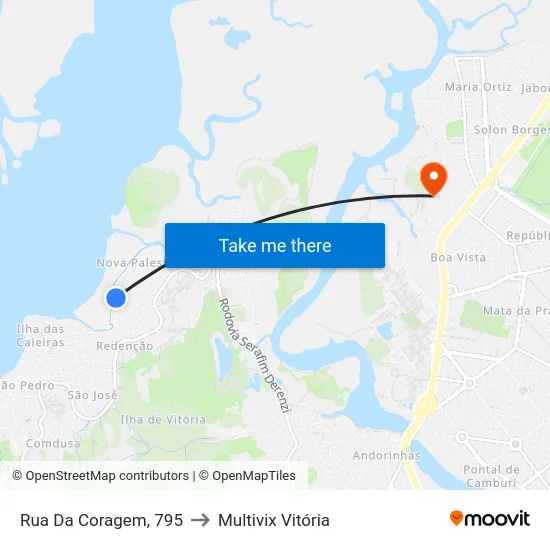 Rua Da Coragem, 795 to Multivix Vitória map