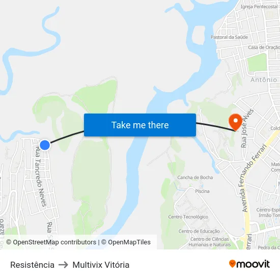 Resistência to Multivix Vitória map