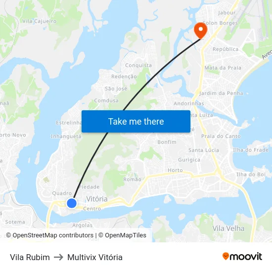 Vila Rubim to Multivix Vitória map