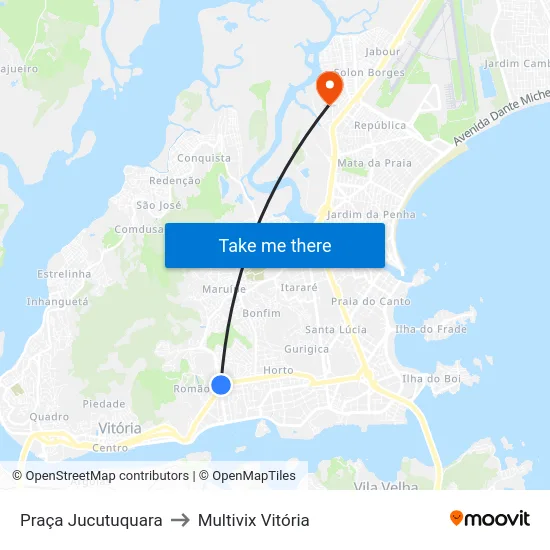 Praça Jucutuquara to Multivix Vitória map