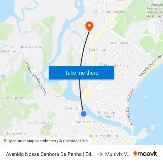 Avenida Nossa Senhora Da Penha | Edifício Luziane to Multivix Vitória map