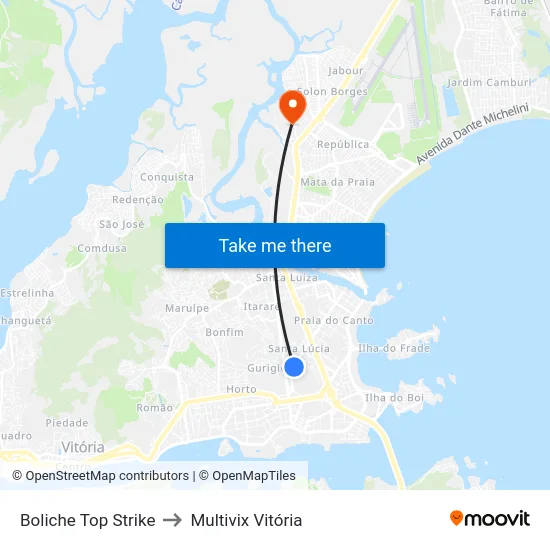 Boliche Top Strike to Multivix Vitória map