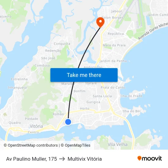 Av Paulino Muller, 175 to Multivix Vitória map