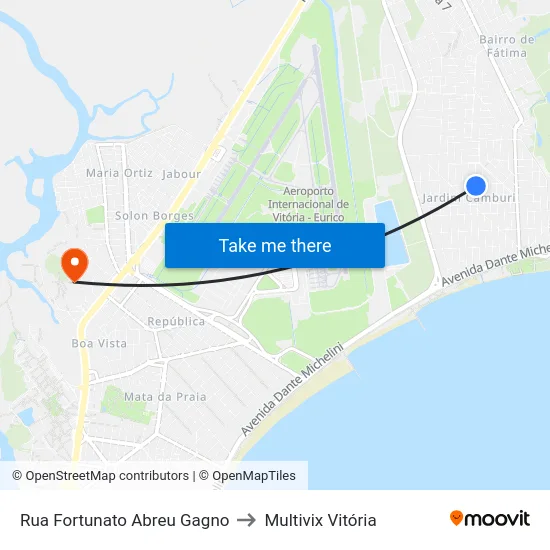 Rua Fortunato Abreu Gagno to Multivix Vitória map