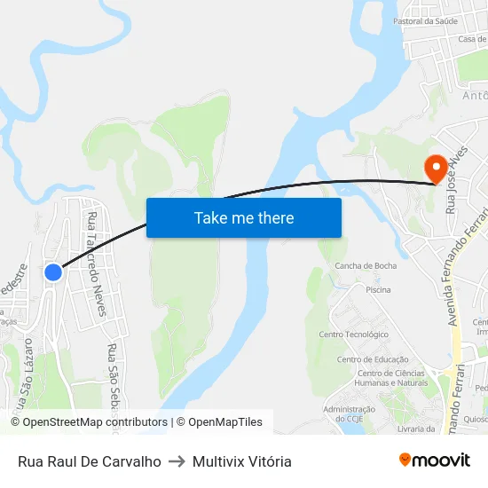 Rua Raul De Carvalho to Multivix Vitória map
