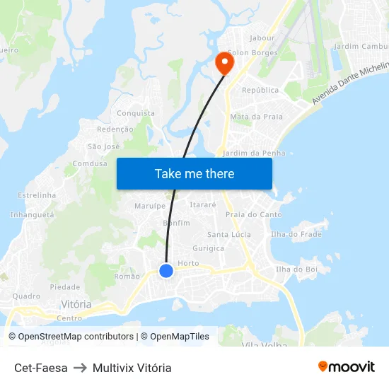 Cet-Faesa to Multivix Vitória map