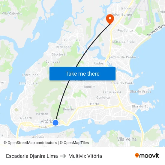 Escadaria Djanira Lima to Multivix Vitória map