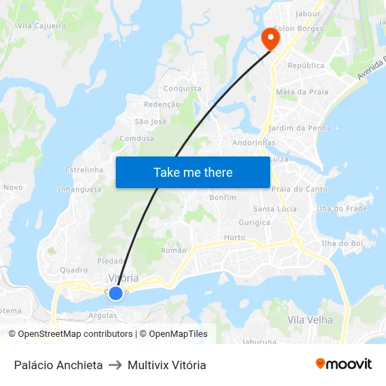 Palácio Anchieta to Multivix Vitória map