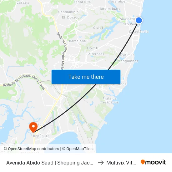 Avenida Abido Saad | Shopping Jacaraípe to Multivix Vitória map