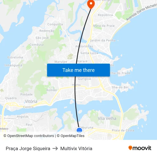Praça Jorge Siqueira to Multivix Vitória map