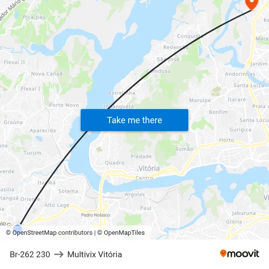 Br-262 230 to Multivix Vitória map