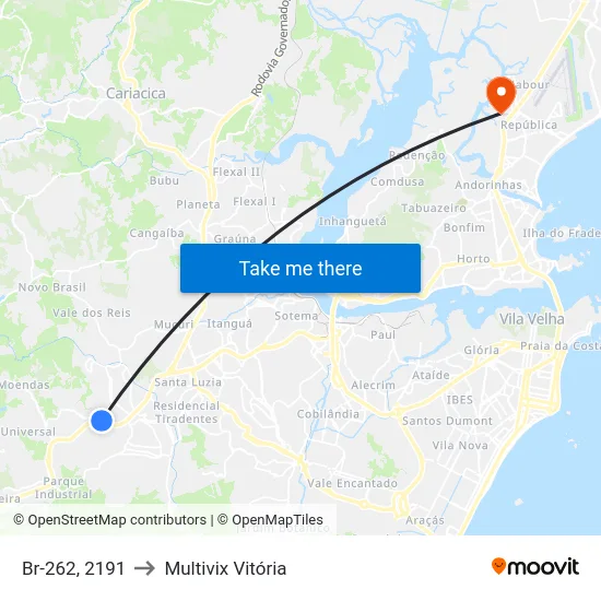 Br-262, 2191 to Multivix Vitória map