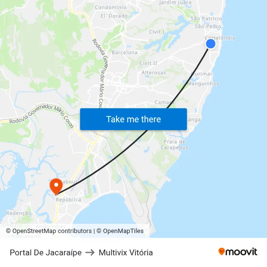 Portal De Jacaraípe to Multivix Vitória map