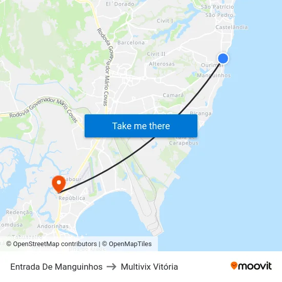 Entrada De Manguinhos to Multivix Vitória map