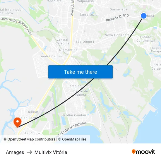 Amages to Multivix Vitória map