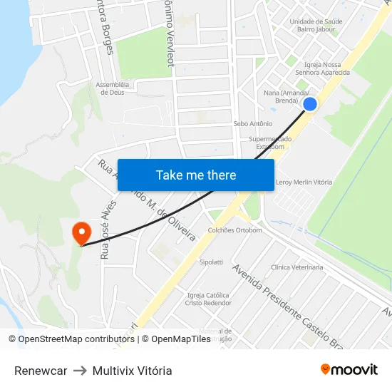 Renewcar to Multivix Vitória map