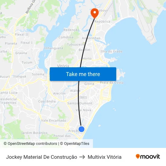 Jockey Material De Construção to Multivix Vitória map