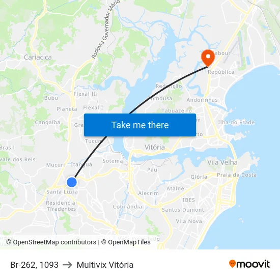 Br-262, 1093 to Multivix Vitória map