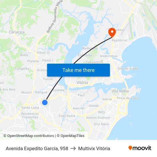Avenida Expedito García, 958 to Multivix Vitória map