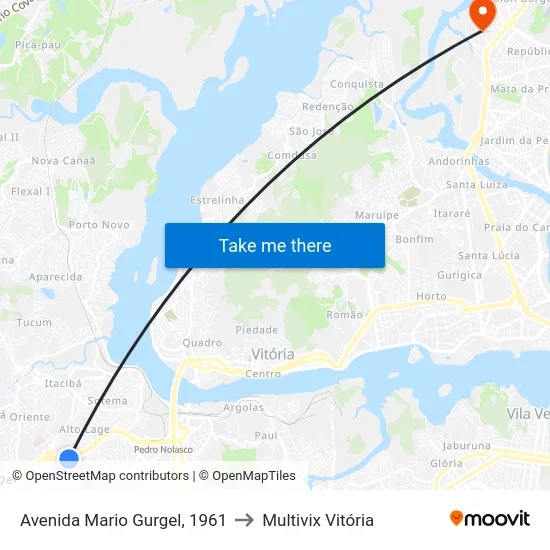 Avenida Mario Gurgel, 1961 to Multivix Vitória map