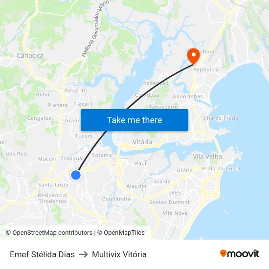 Emef Stélida Dias to Multivix Vitória map