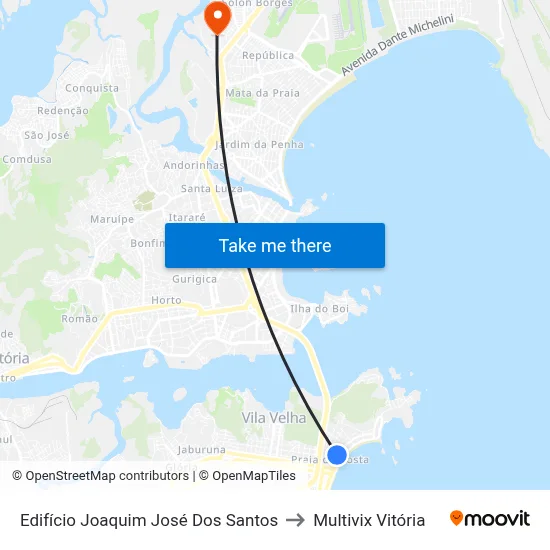 Edifício Joaquim José Dos Santos to Multivix Vitória map