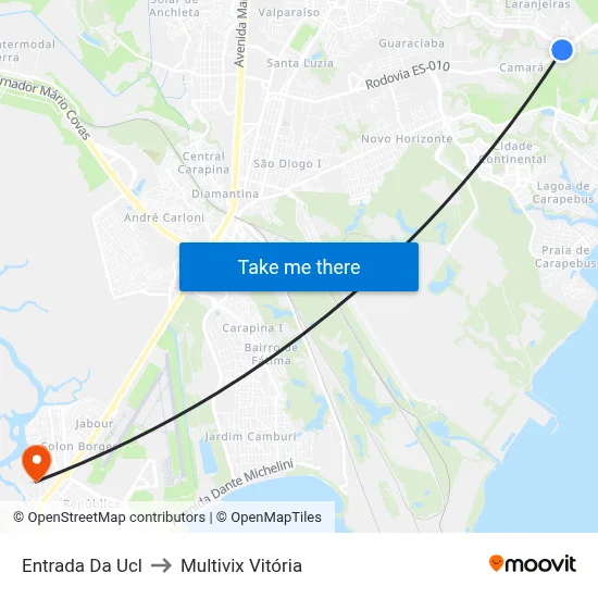 Entrada Da Ucl to Multivix Vitória map
