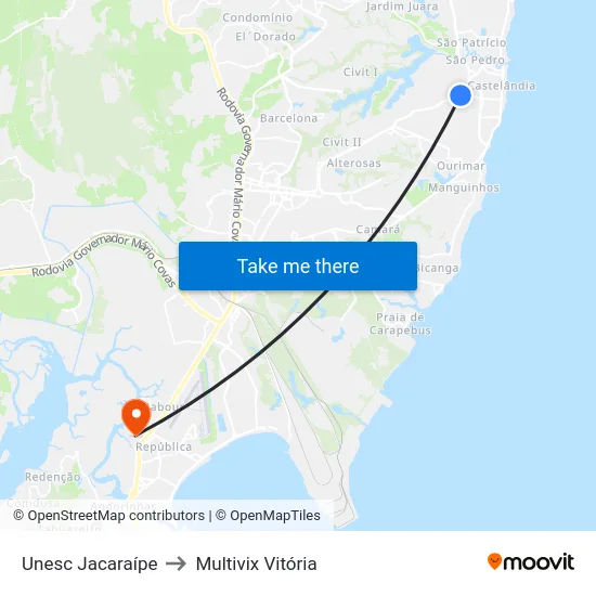 Unesc Jacaraípe to Multivix Vitória map
