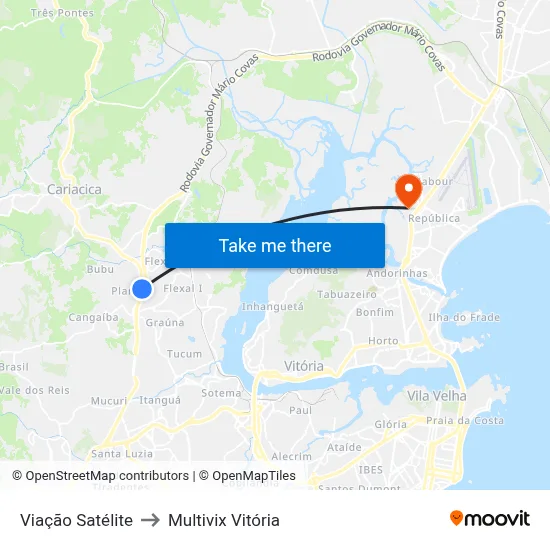 Viação Satélite to Multivix Vitória map