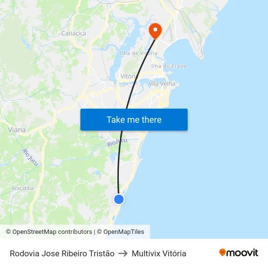 Rodovia Jose Ribeiro Tristão to Multivix Vitória map