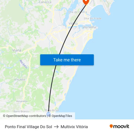 Ponto Final Village Do Sol to Multivix Vitória map
