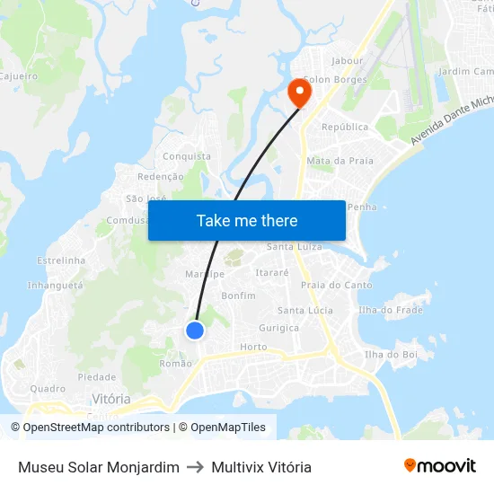 Museu Solar Monjardim to Multivix Vitória map