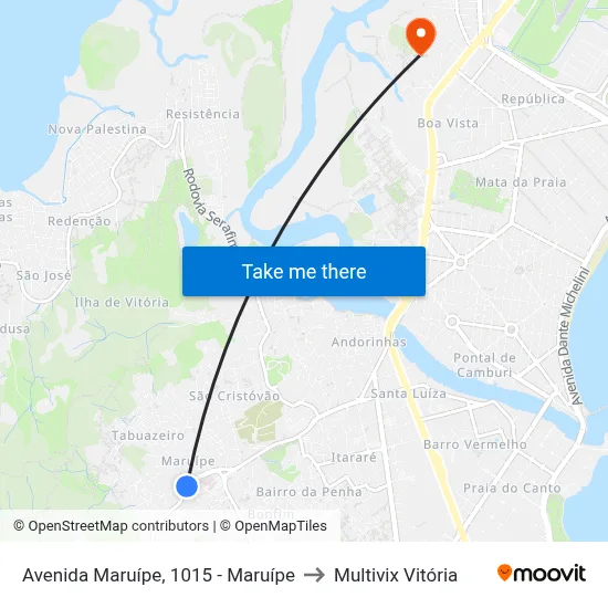 Avenida Maruípe, 1015 - Maruípe to Multivix Vitória map