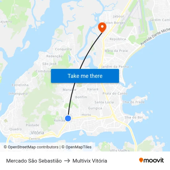 Mercado São Sebastião to Multivix Vitória map