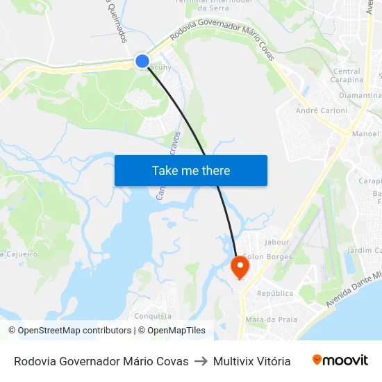 Rodovia Governador Mário Covas to Multivix Vitória map