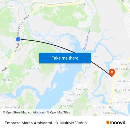 Empresa Marca Ambiental to Multivix Vitória map