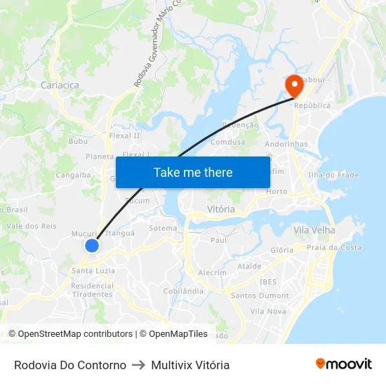 Rodovia Do Contorno to Multivix Vitória map