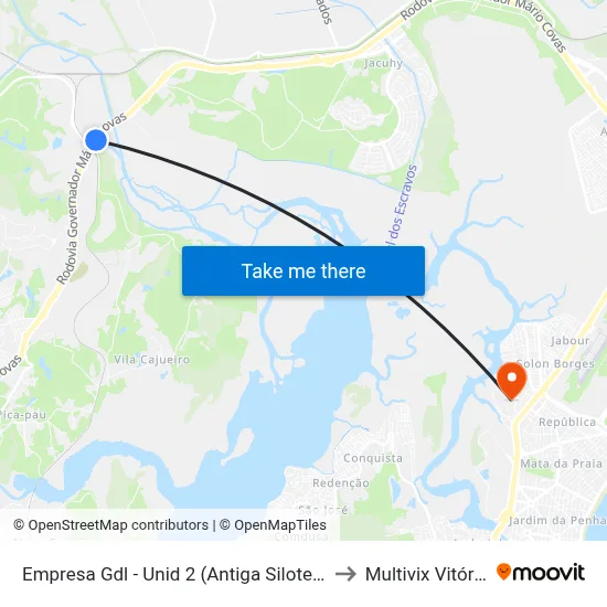 Empresa Gdl - Unid 2 (Antiga Silotec) to Multivix Vitória map