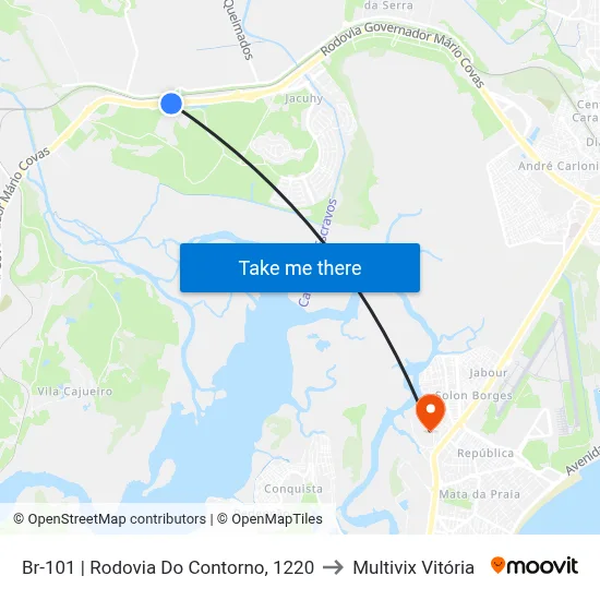 Br-101 | Rodovia Do Contorno, 1220 to Multivix Vitória map