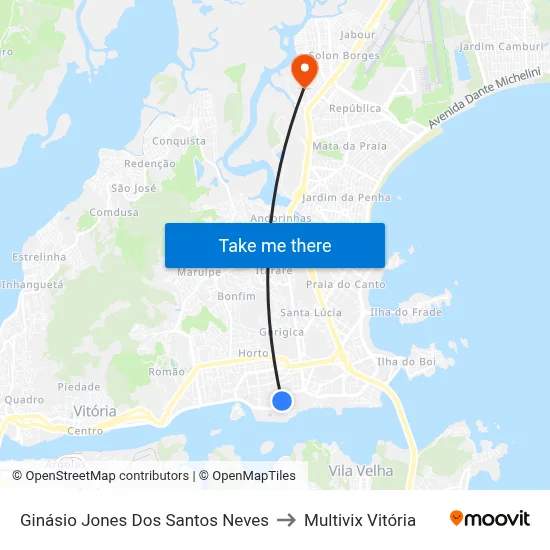 Ginásio Jones Dos Santos Neves to Multivix Vitória map