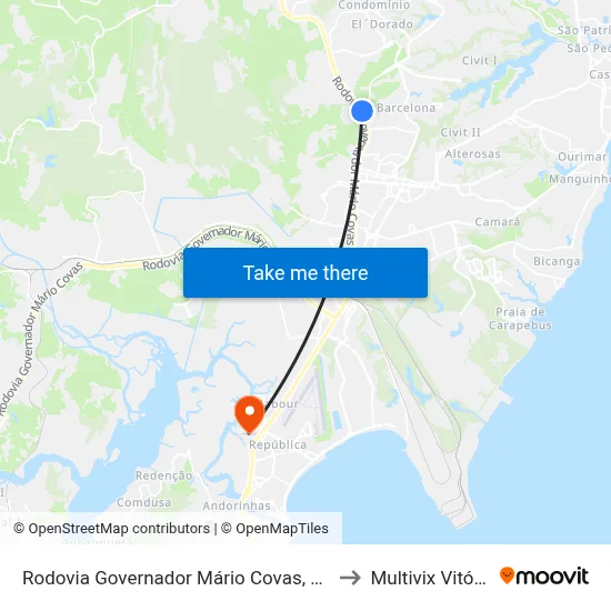 Rodovia Governador Mário Covas, 181 to Multivix Vitória map