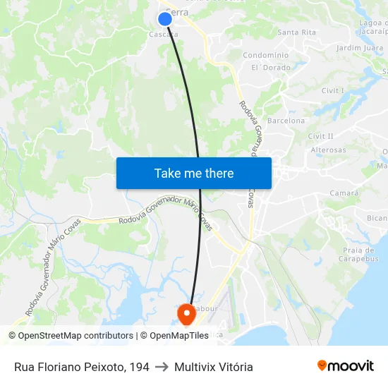 Rua Floriano Peixoto, 194 to Multivix Vitória map