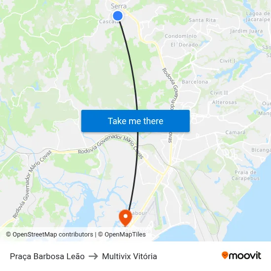 Praça Barbosa Leão to Multivix Vitória map