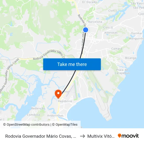 Rodovia Governador Mário Covas, 779 to Multivix Vitória map