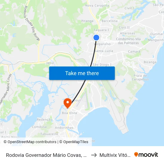 Rodovia Governador Mário Covas, 390 to Multivix Vitória map