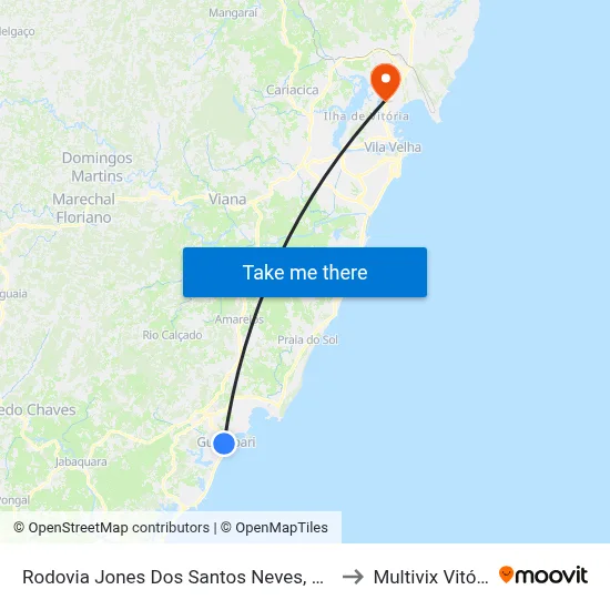 Rodovia Jones Dos Santos Neves, 2646 to Multivix Vitória map
